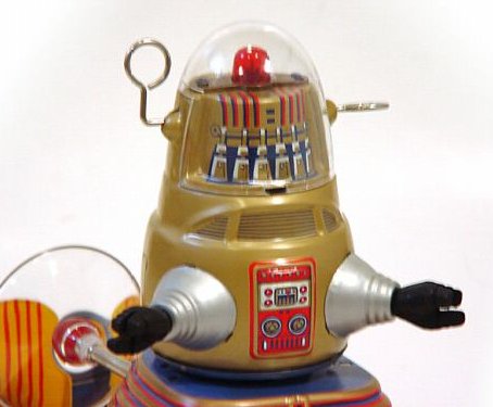 Robot Marcheur Mécanique En Tôle Robby Space Trooper – Ha Ha Toy Vintage
